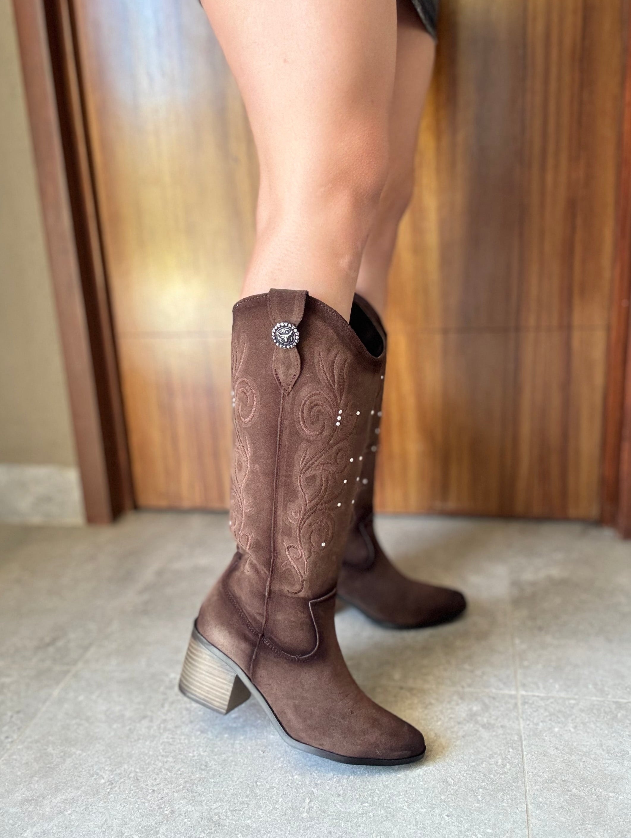 A4000 Flor/Estoperol color Moka tacón 7 cm