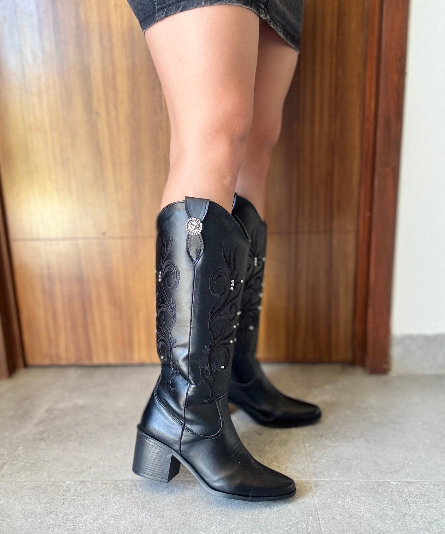 A4001 Flores con Estoperol tacón 7 cm