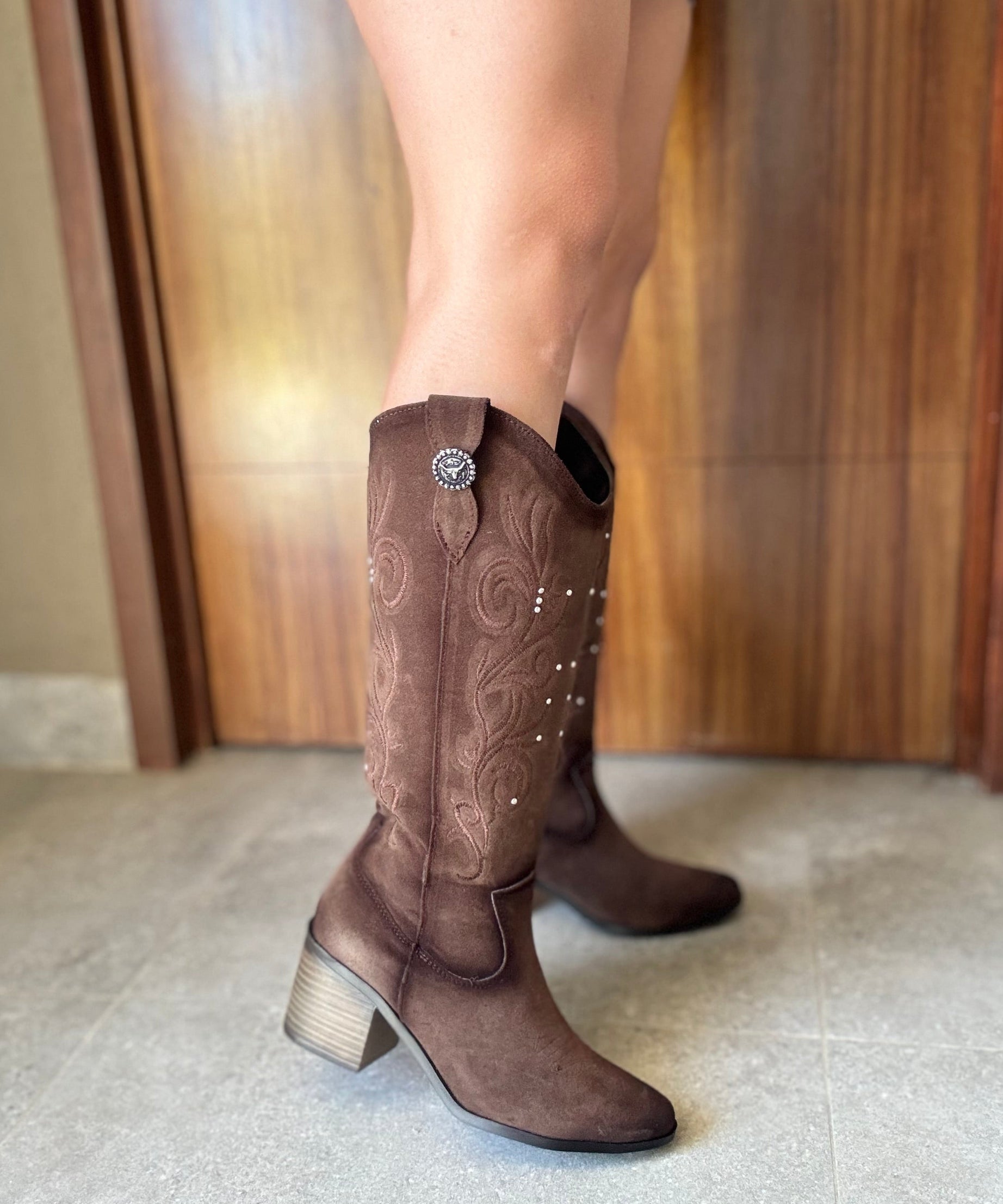 A4000 Flor/Estoperol color Moka tacón 7 cm