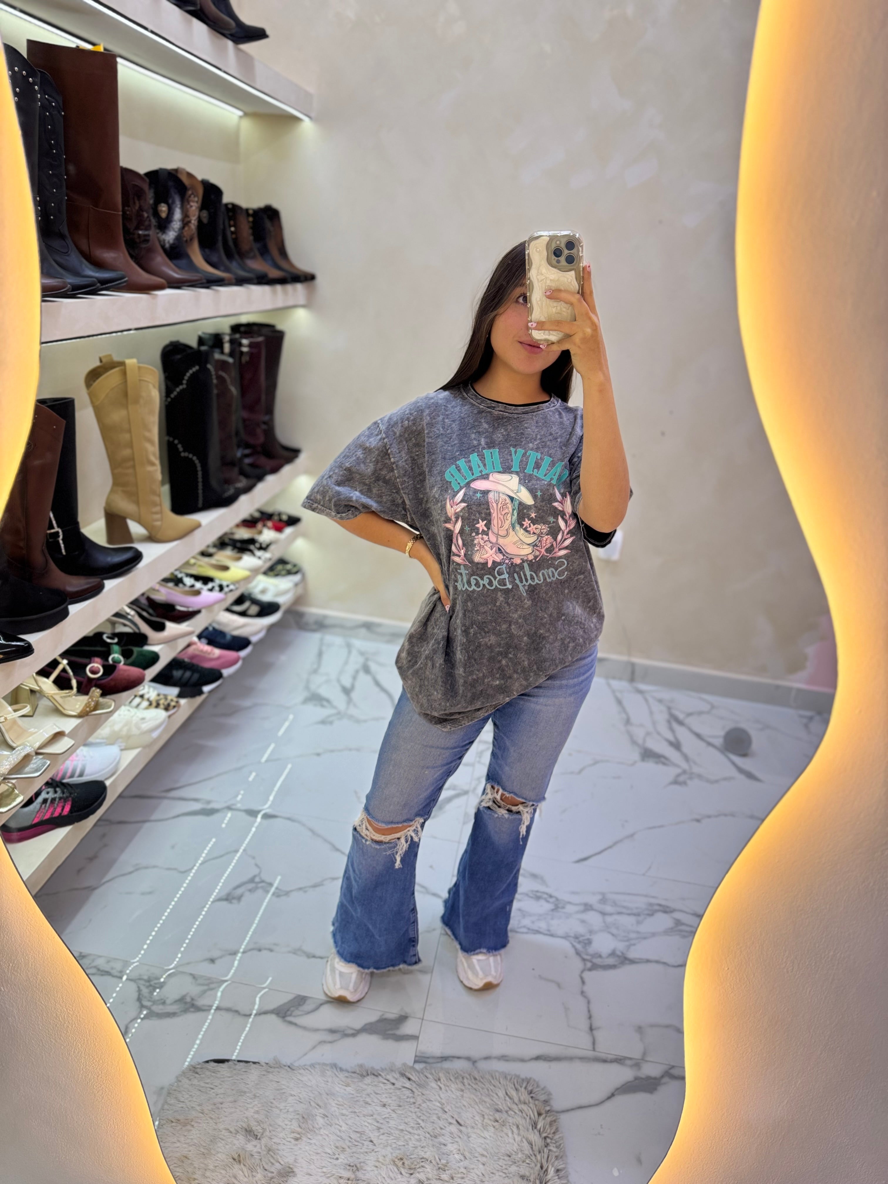 Playera Overzide vaquera Unitalla
