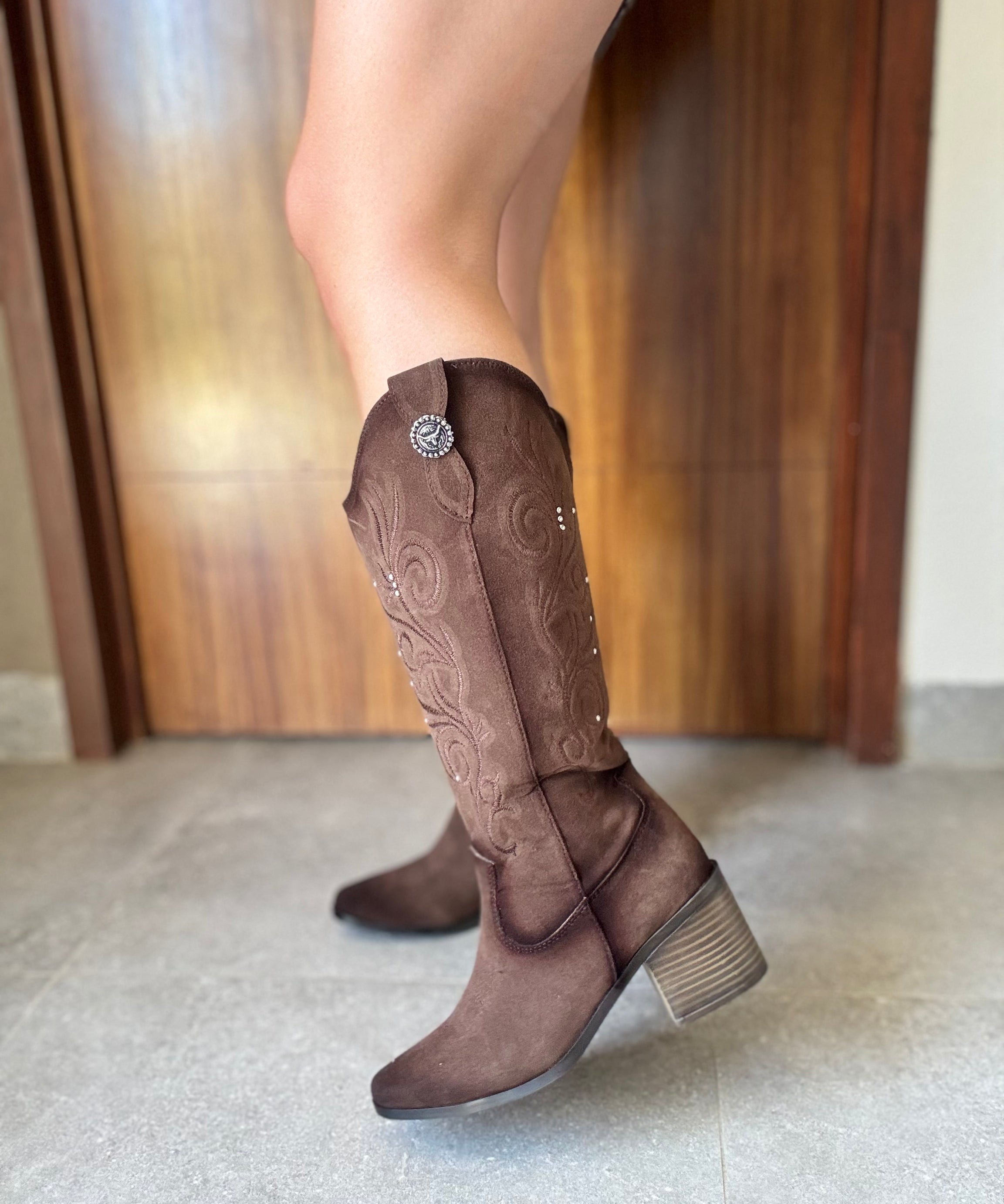 A4000 Flor/Estoperol color Moka tacón 7 cm