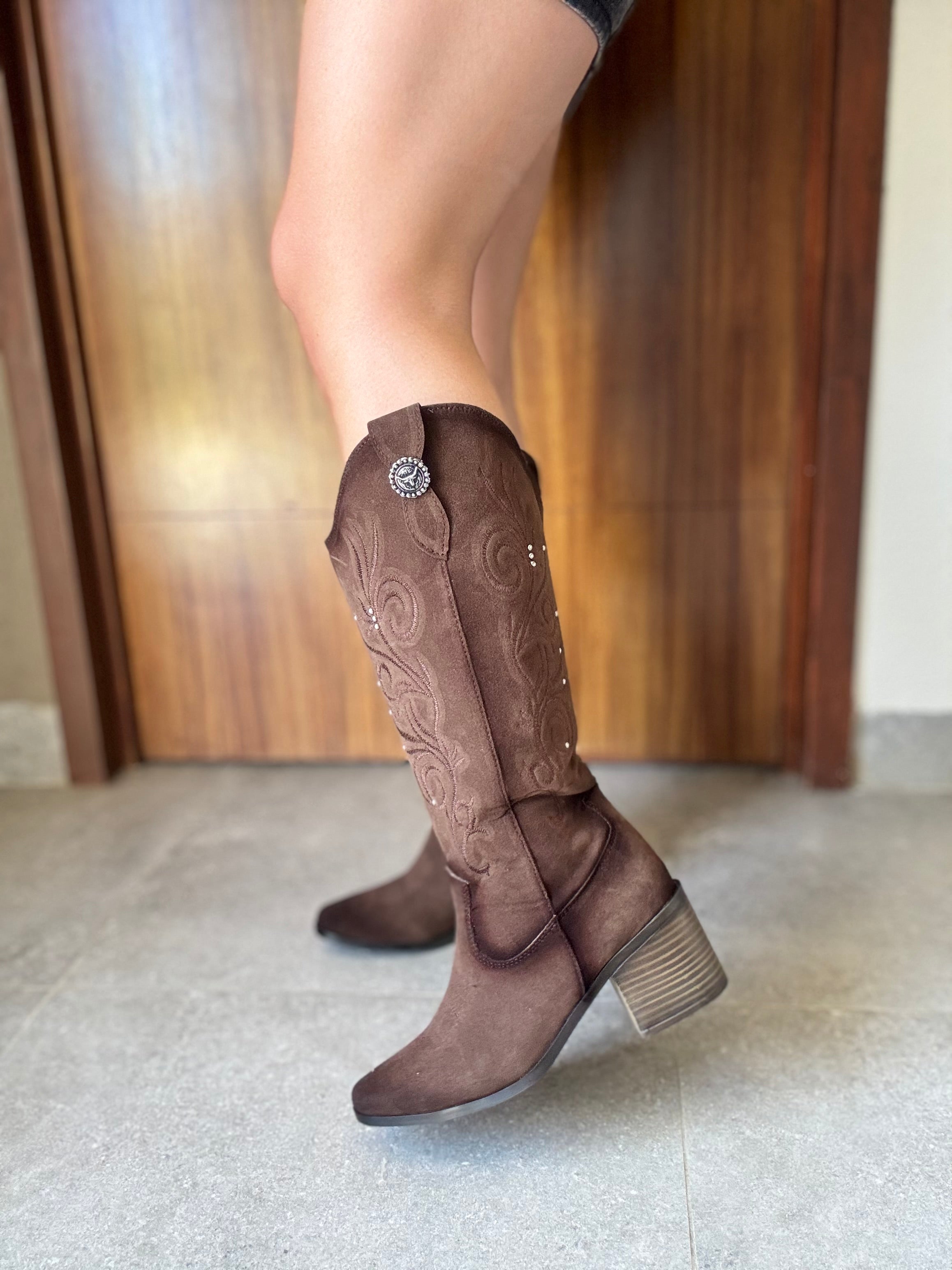 A4000 Flor/Estoperol color Moka tacón 7 cm