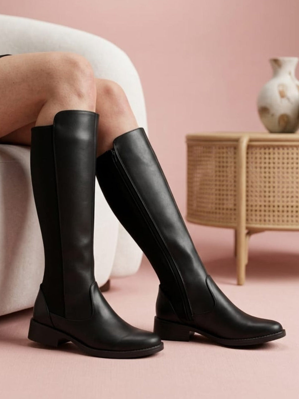 550A Bota de Piso Casual tacón 3 cm con licra