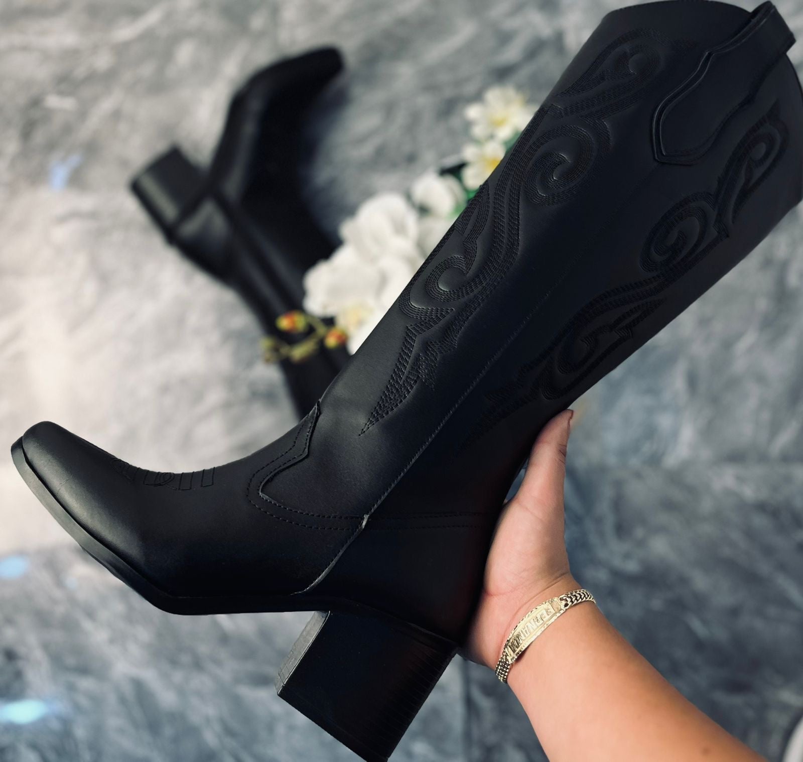 1219A Bota Larga Tacón 7 cm