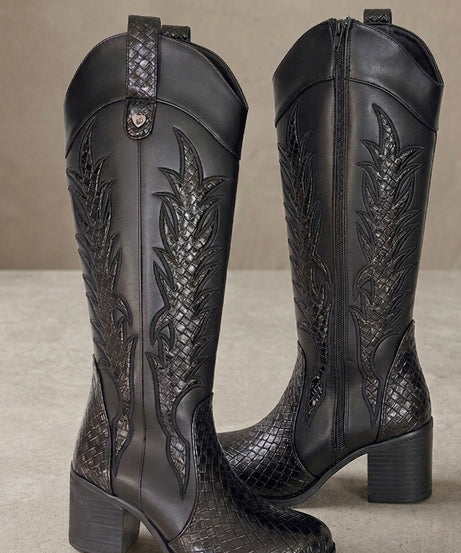 1996A Bota de tubo alto estilo vaquero