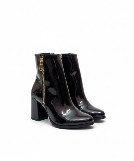 L410 Botín Charol Negro 9 cm