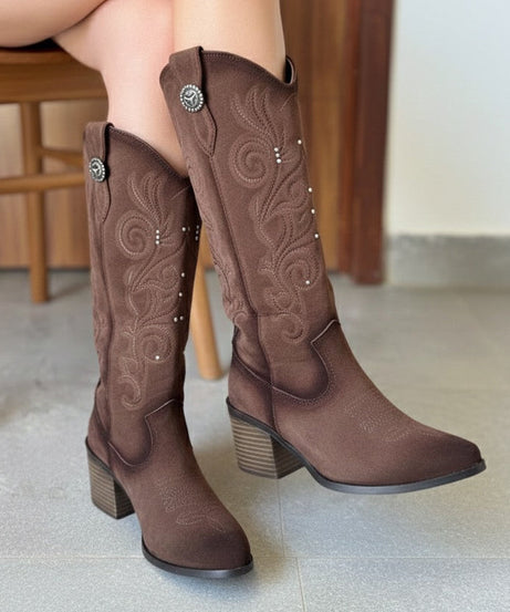 A4000 Flor/Estoperol color Moka tacón 7 cm