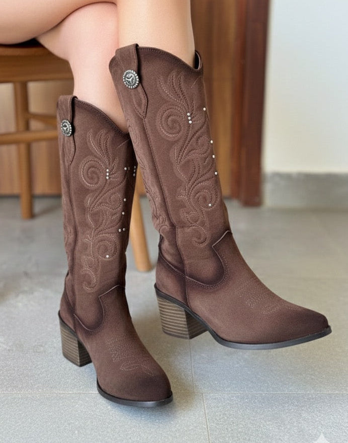 A4000 Flor/Estoperol color Moka tacón 7 cm