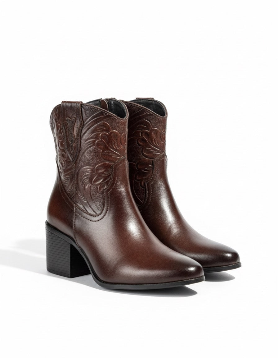 802L BOTÍN FLOR Color Coñac