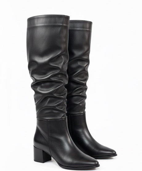 4038L bota corrugada Negra tacón 5 cm