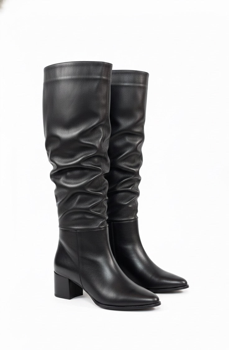 4038L bota corrugada Negra tacón 5 cm