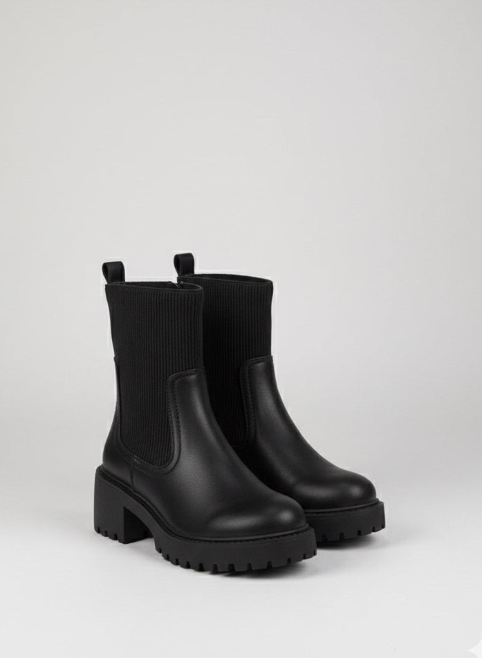 304 Botín Negro Calcetín tacón 8 cm