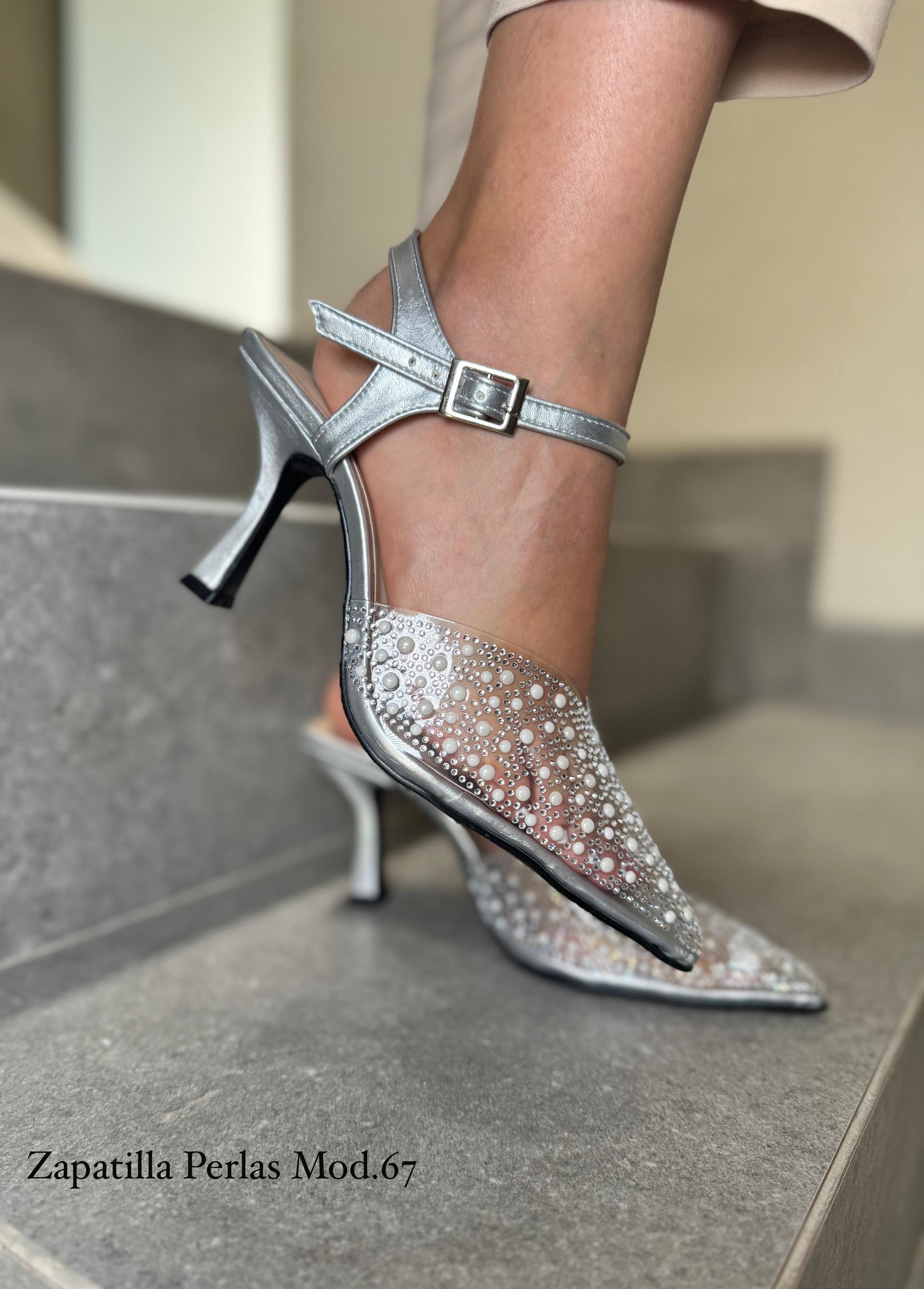 67 ZAPATILLA PERLAS PLATA